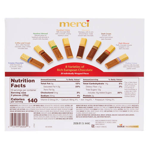 Merci Finest European Assorted Chocolates, 8.8 oz